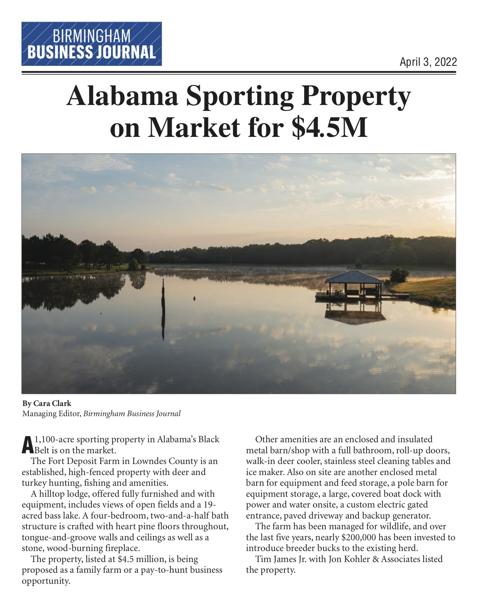 Birmingham Business Journal Fort Deposit Farm